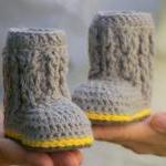 Crochet Patterns - Baby Cable Boots - Baby Booties..