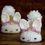 Crochet Pattern Baby Booties Bunny House Slippers..