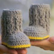  Crochet Patterns - Baby Cable Boots - Baby Booties PATTERN number 107