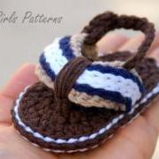 Baby Booties Crochet Pattern for Sporty Baby Flip Flop Sandals - Crochet Pattern number 116