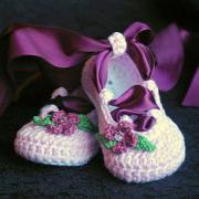 Crochet Baby Pattern Ballerina Ballet booties PDF - Pattern number 202