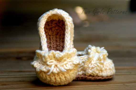 Baby Booties Crochet Pattern Ruffle Ballet Flats Pdf Crochet Pattern - Pattern Number 108