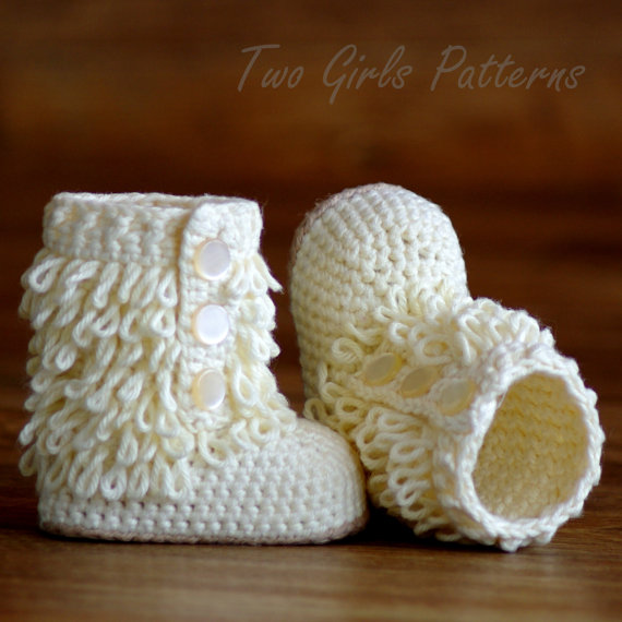 Crochet Baby Boot Pattern - Furrylicious Booties - Pattern Number 200